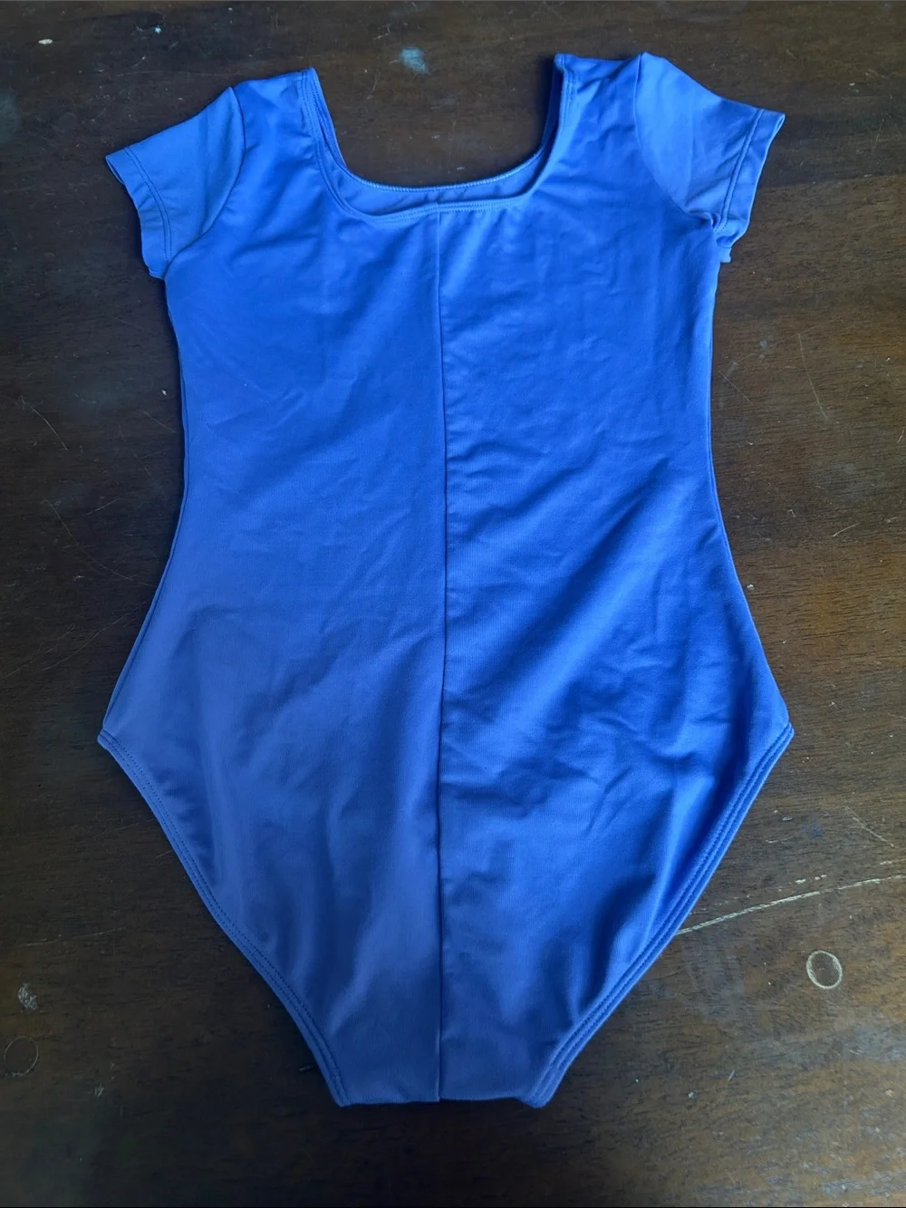 Scoop Neck Short Sleeve Leotard in Lavender